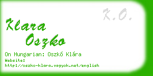 klara oszko business card