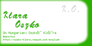 klara oszko business card